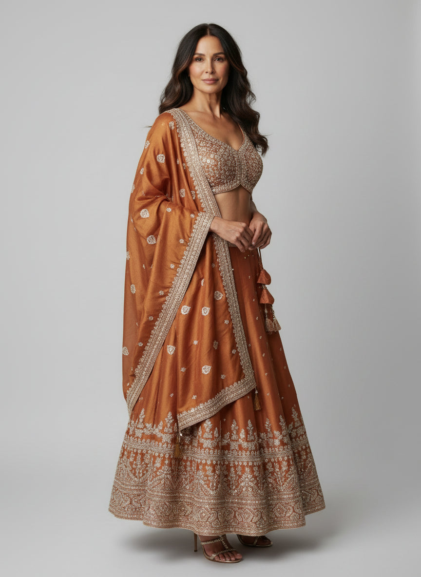 Mustard Yellow Wedding Wear Lehenga Choli