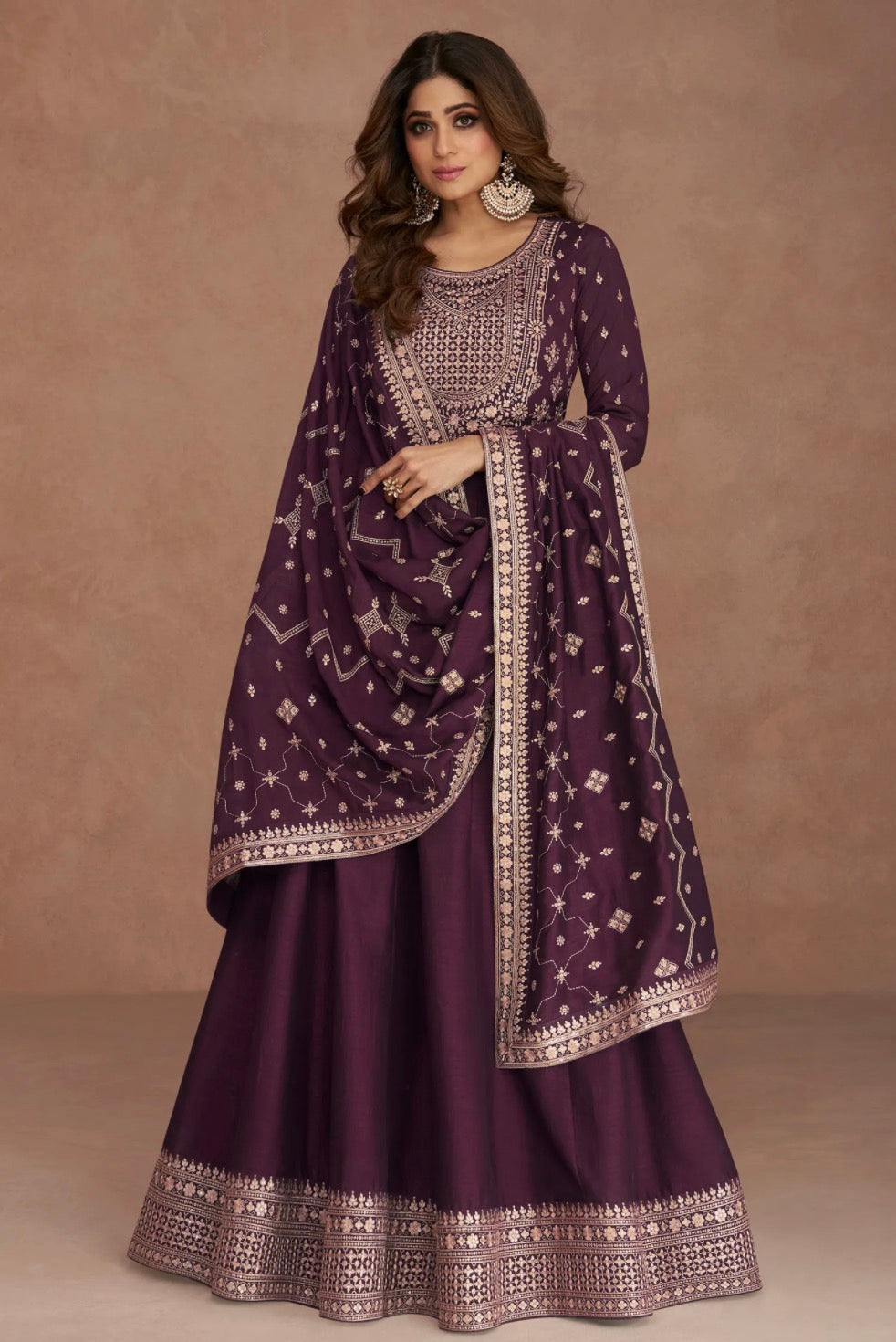 Purple Anarkali Suit