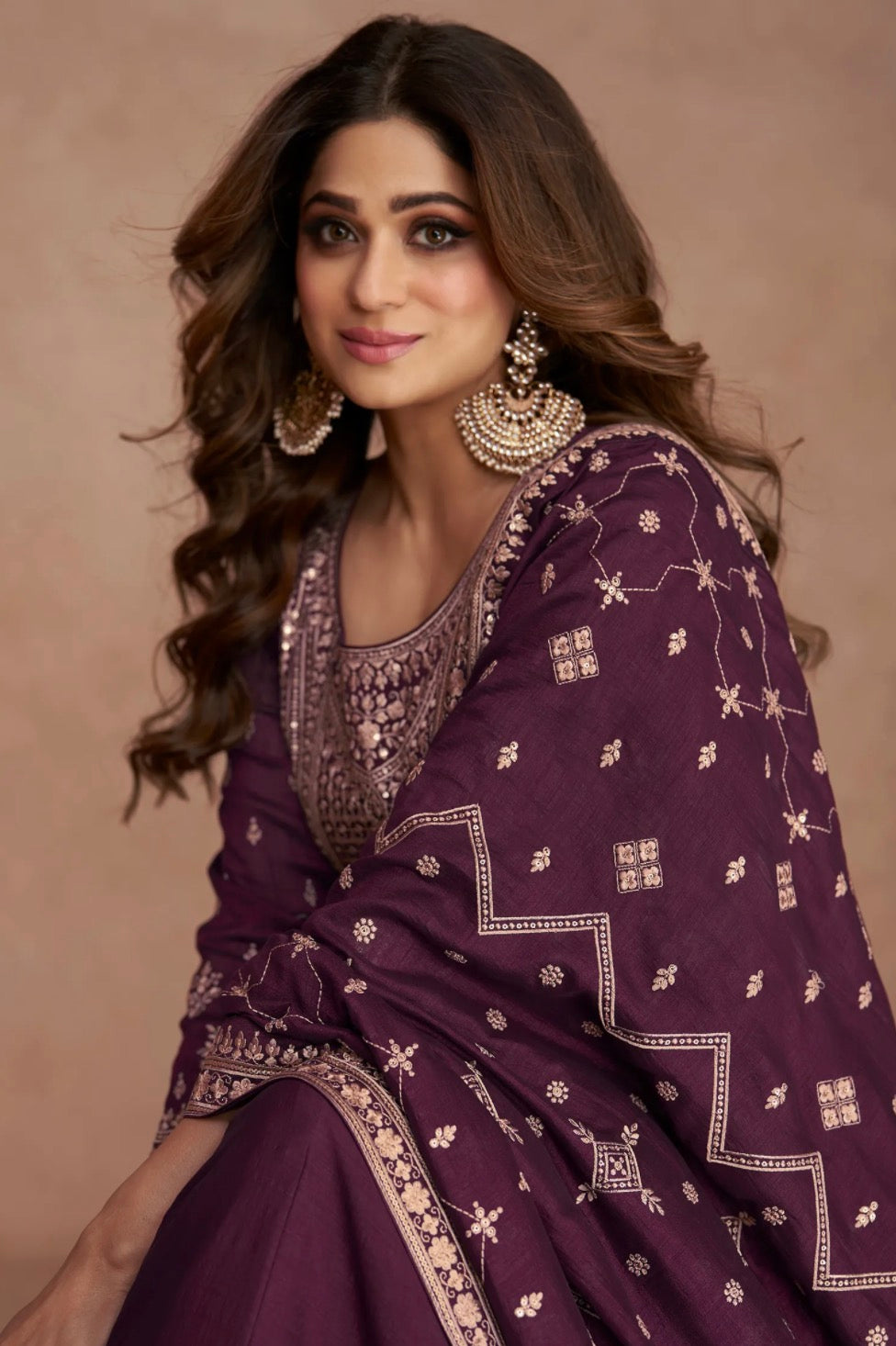 Purple Anarkali Suit