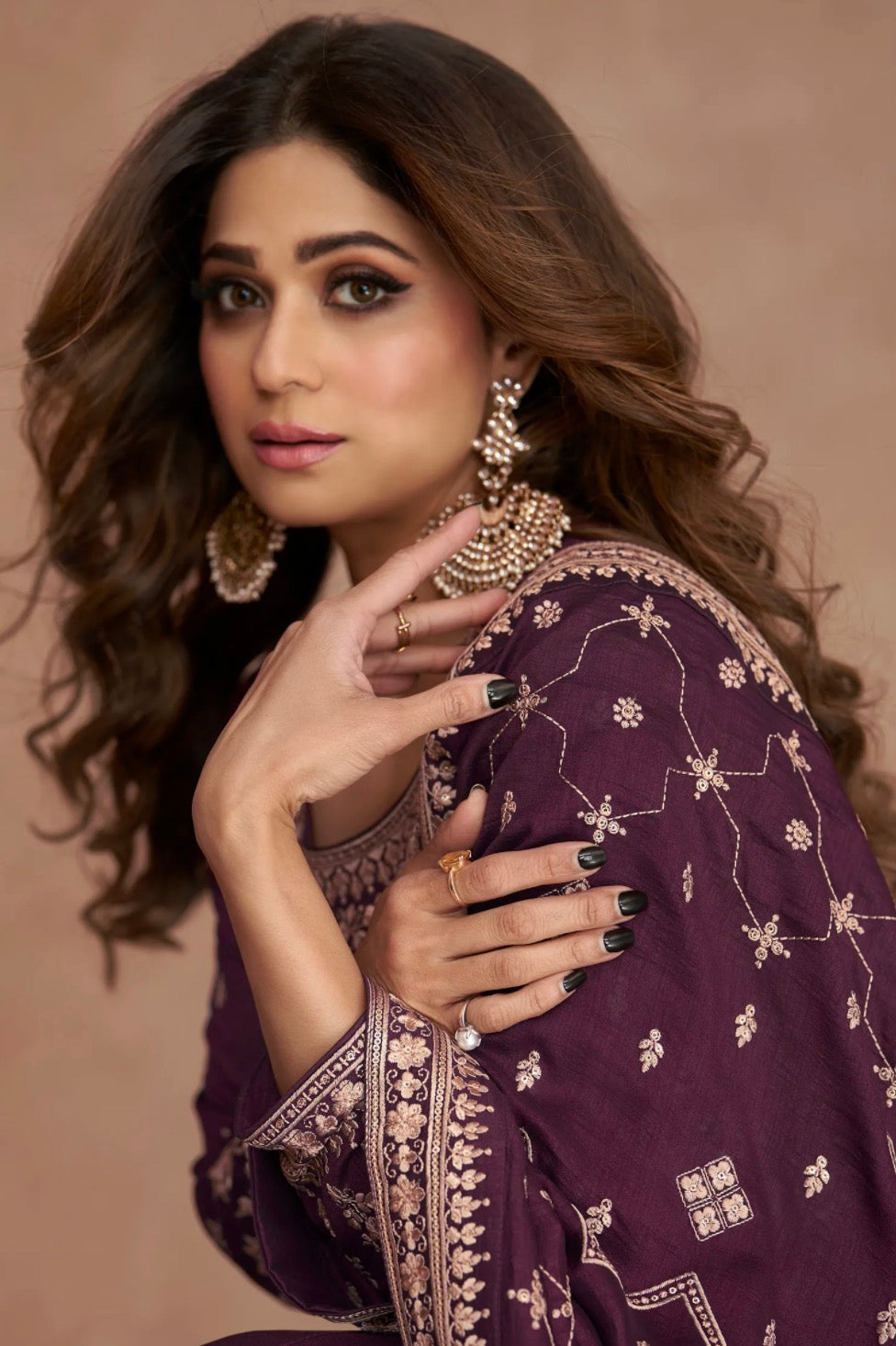 Purple Anarkali Suit