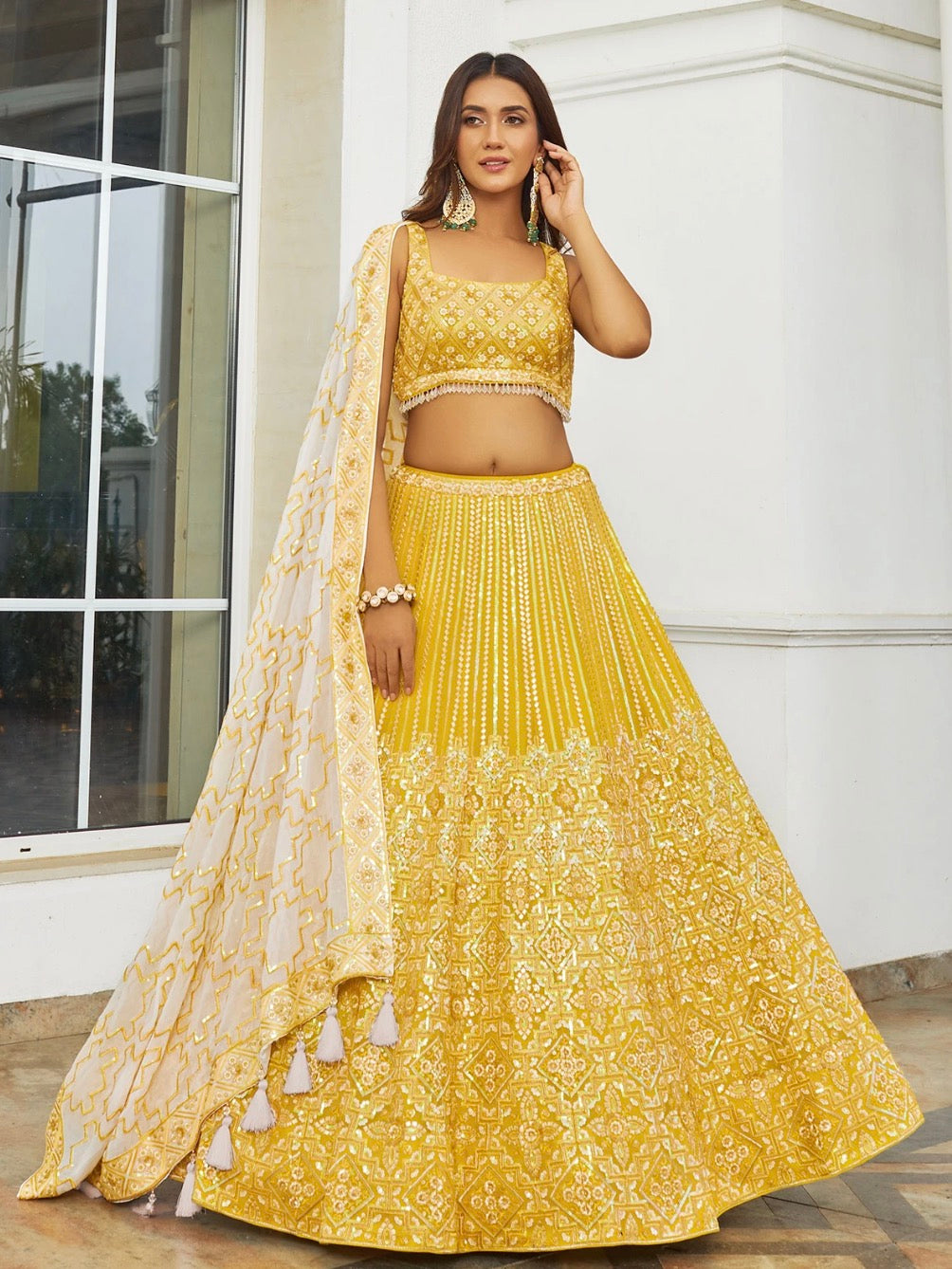 Yellow Wedding Wear Lehenga Choli