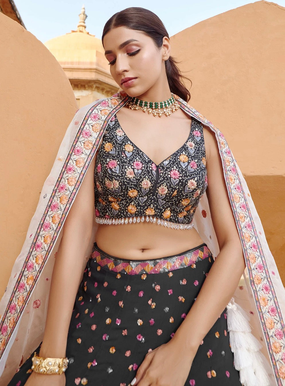 Black Wedding Wear Lehenga Choli