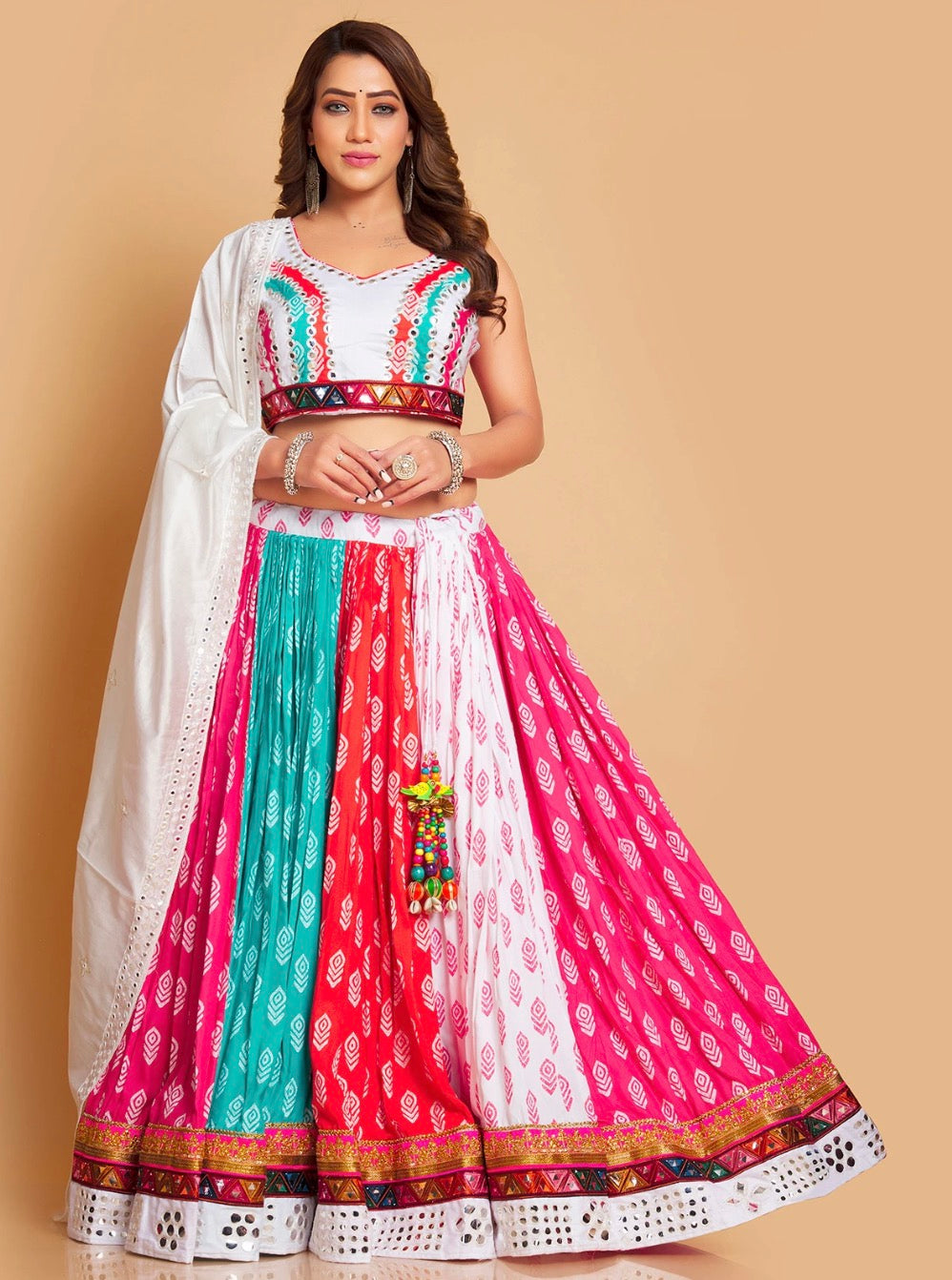 White MultiColor Chaniya Choli