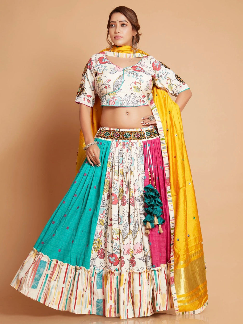 White and Multi Color Chaniya Choli