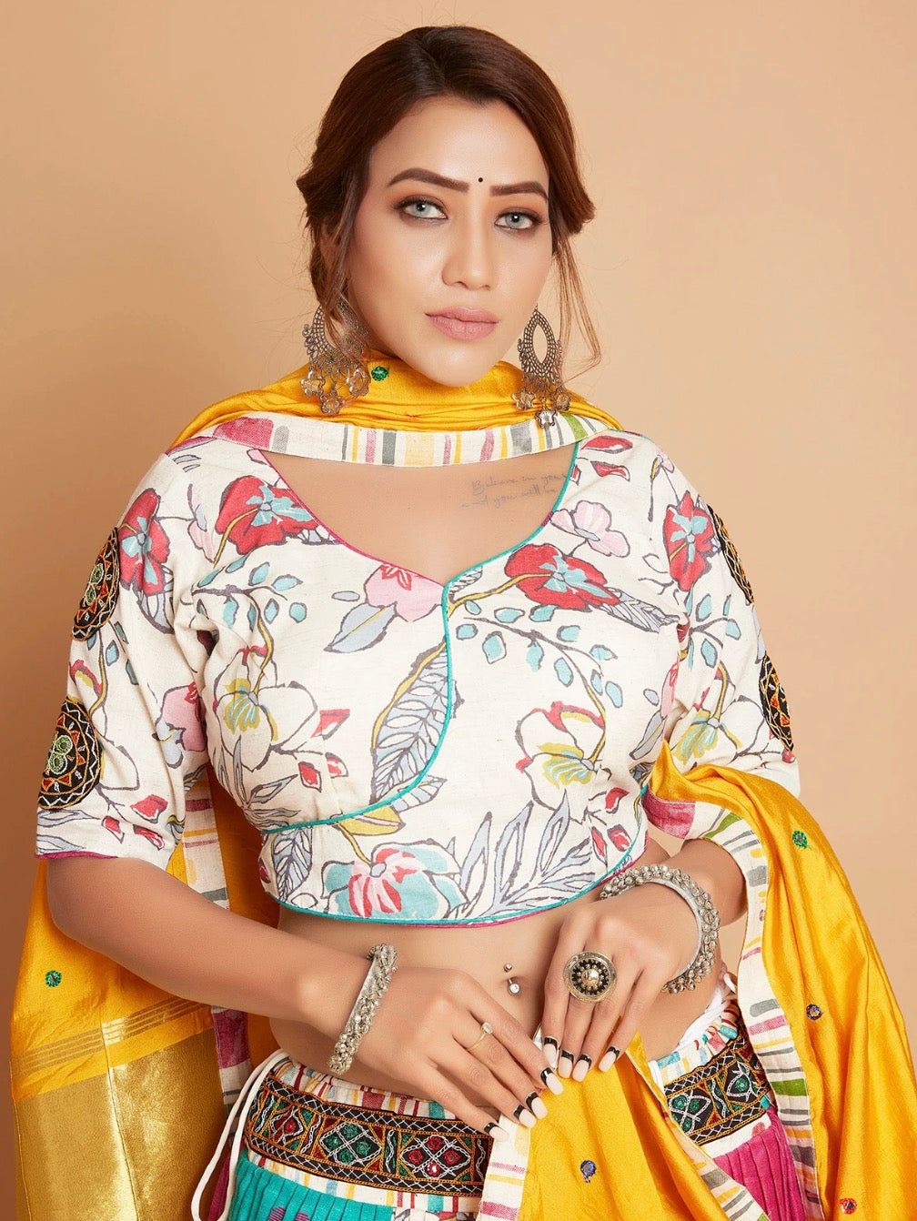 White and Multi Color Chaniya Choli