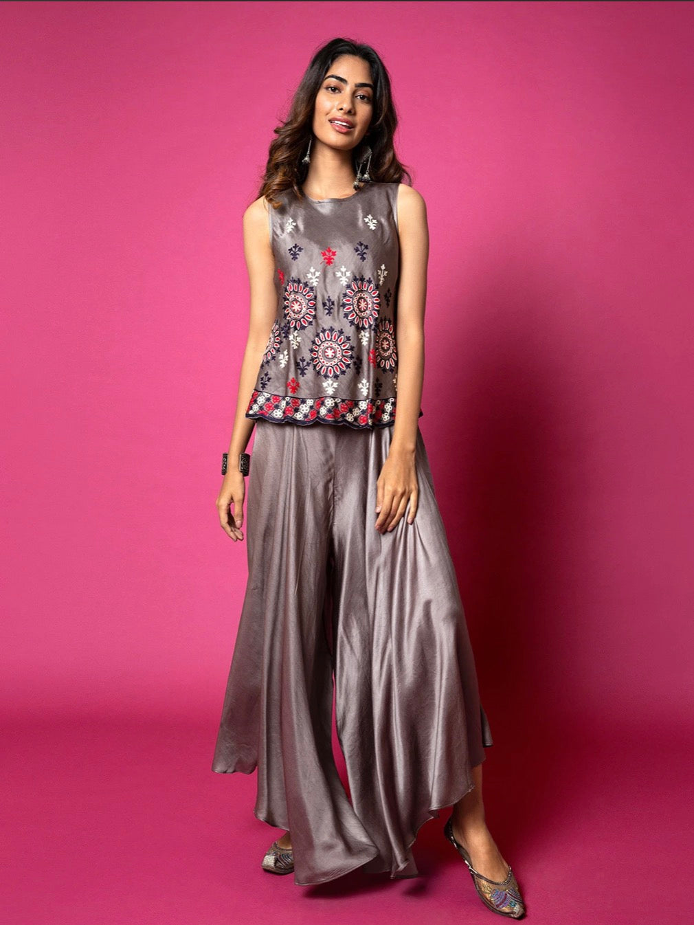 Grey Palazzo Suit