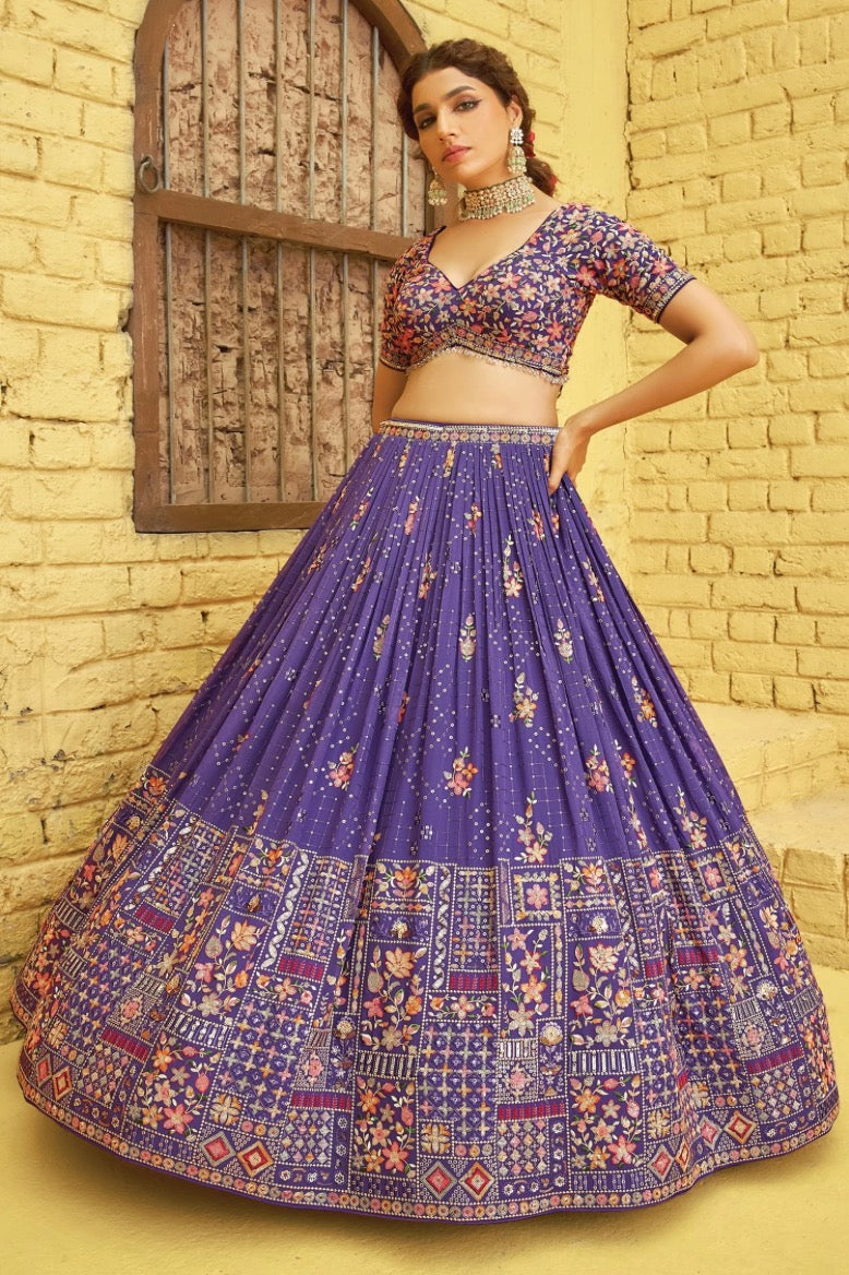 Purple Wedding Wear Lehenga Choli