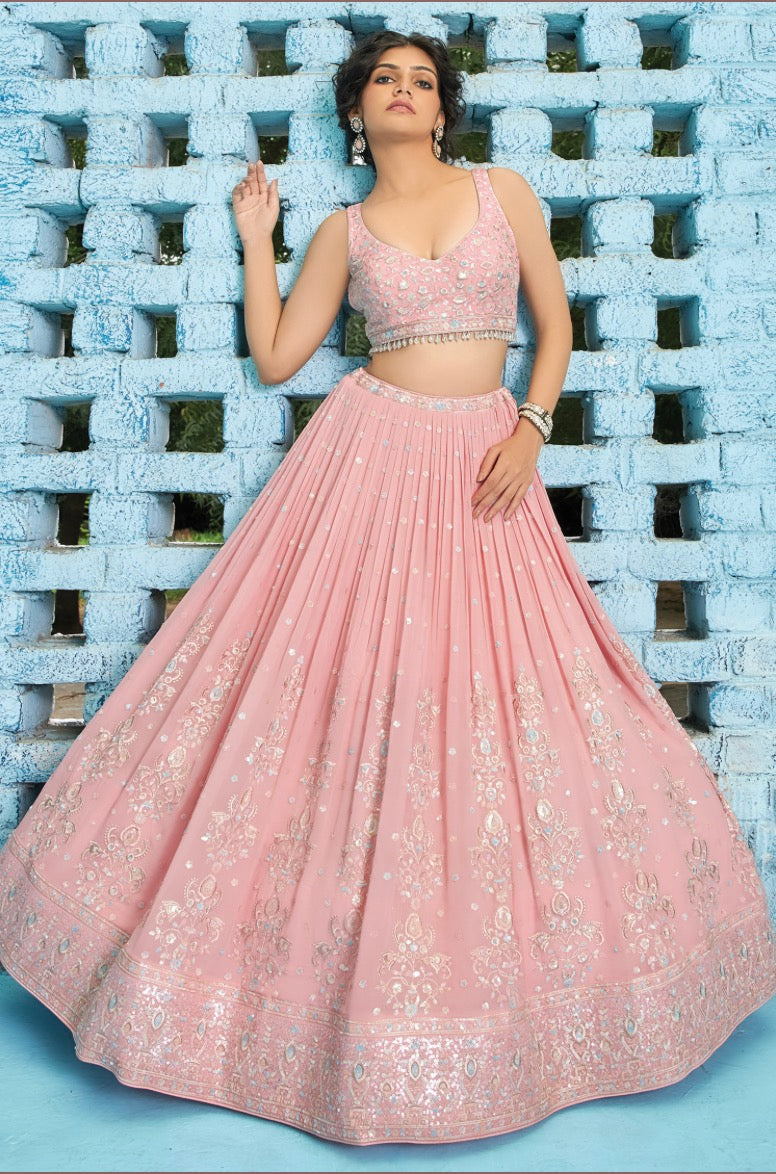 Pink Wedding Wear Lehenga Choli