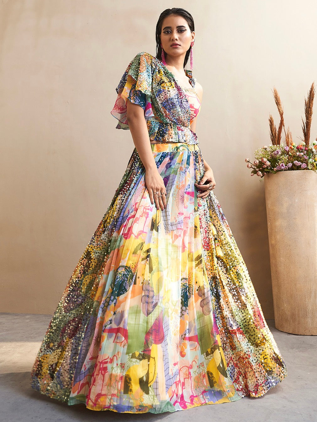 Floral Print Party Wear Lehenga Choli