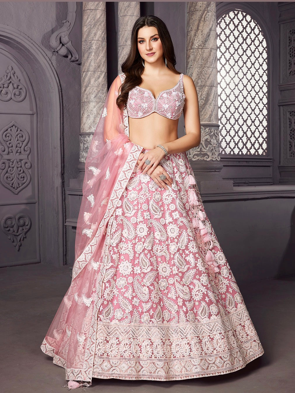 Pink Wedding Wear Lehenga Choli