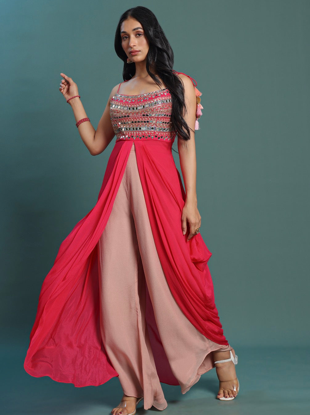 Pink Palazzo Suit