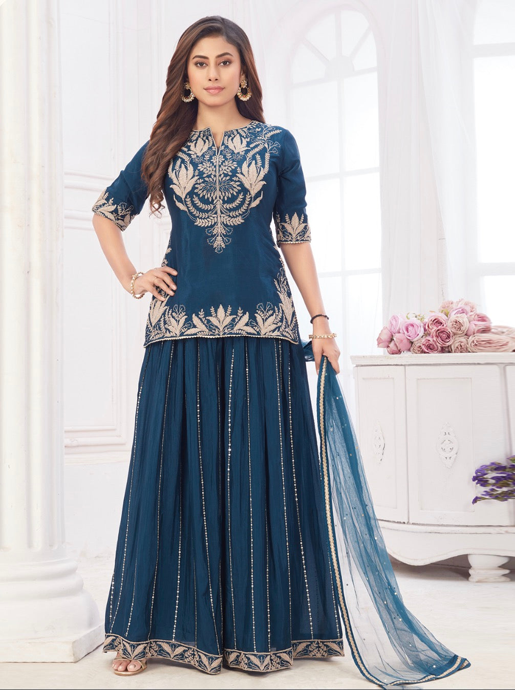 Blue Palazzo Suit