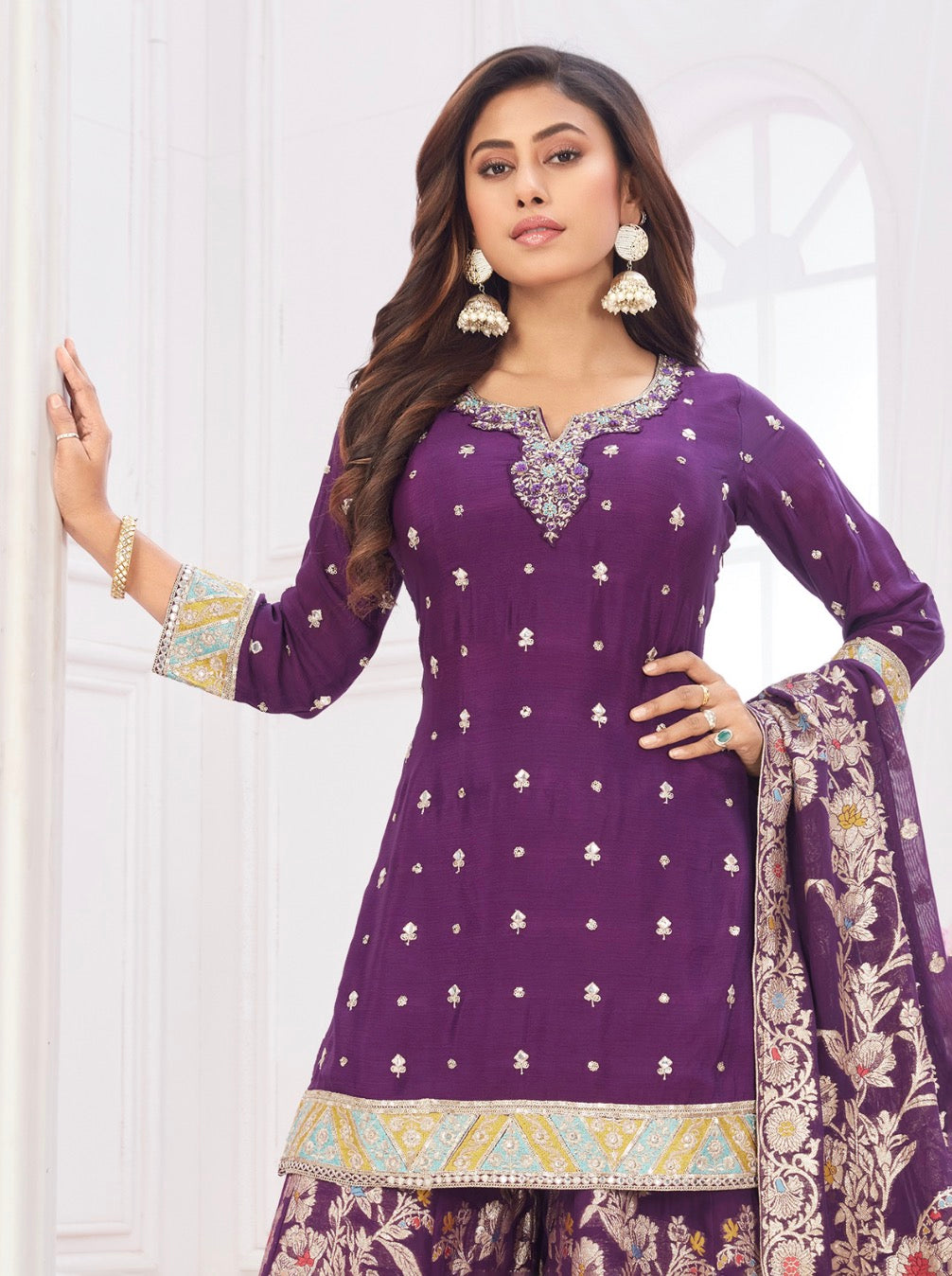 Purple Color Sharara Suit