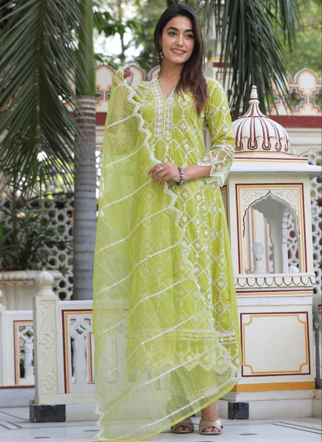Lime Green Salwar Suit