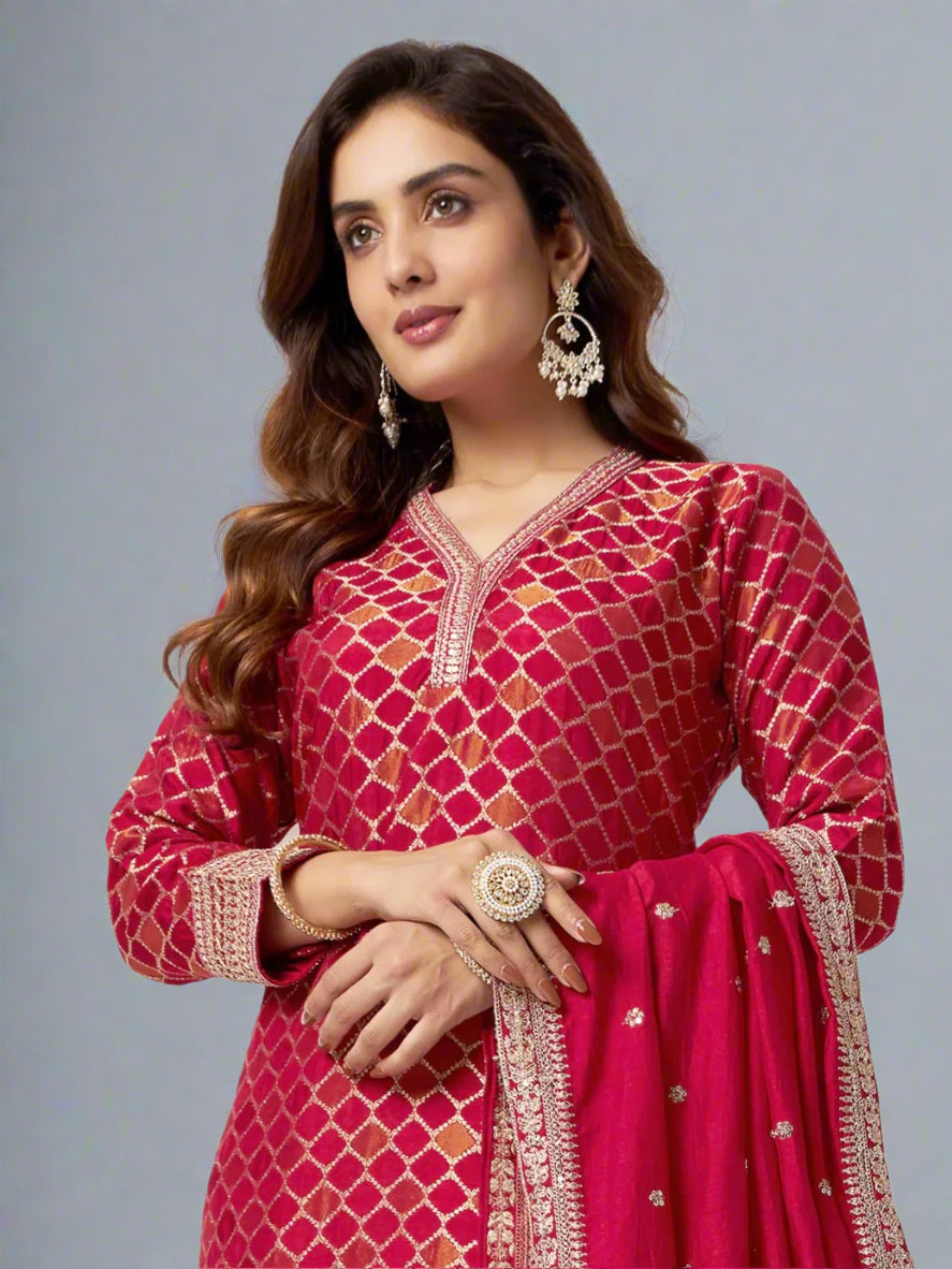 Maroon Salwar Suit