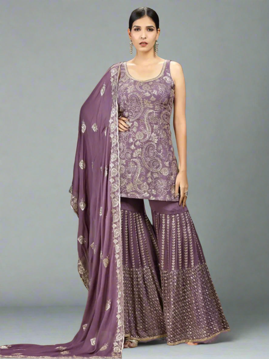 Purple Color Sharara Suit