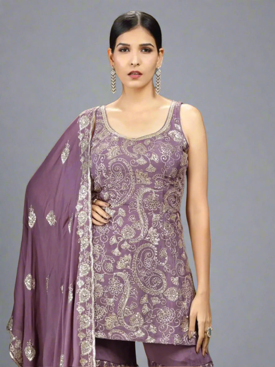 Purple Color Sharara Suit