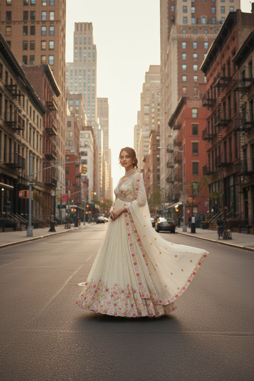 Beige Anarkali Suit