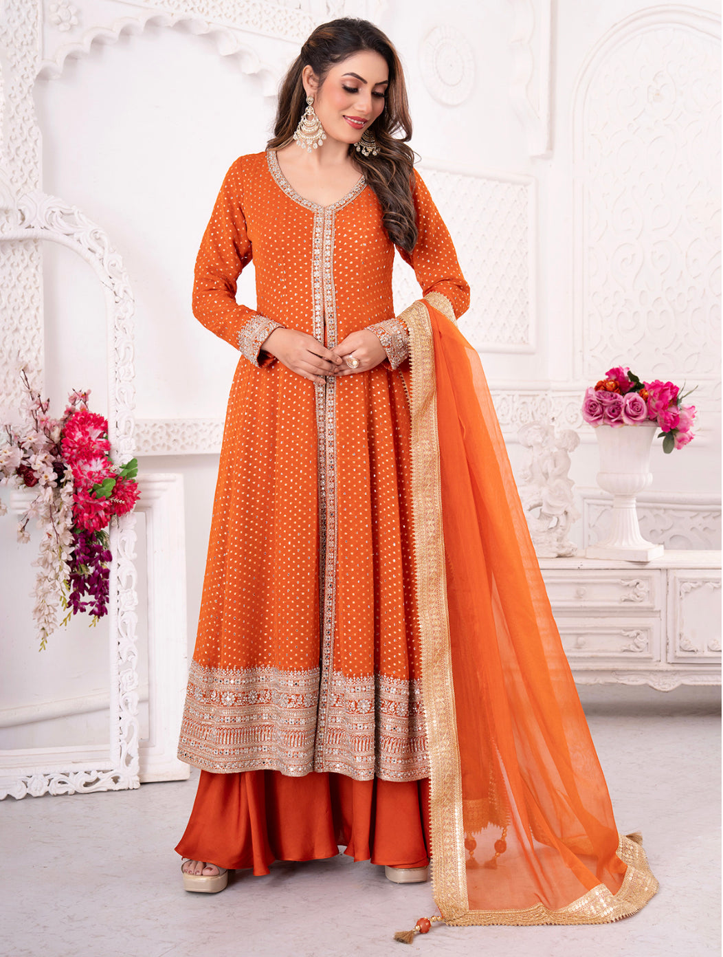Orange Palazzo Suit