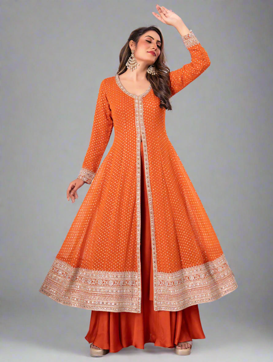 Orange Palazzo Suit