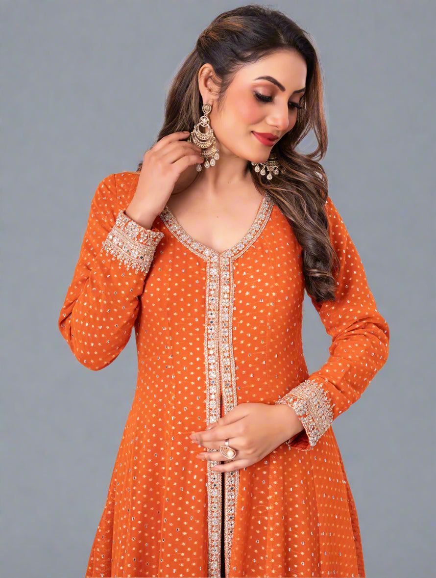 Orange Palazzo Suit