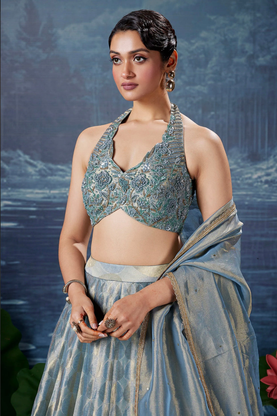 Sky Blue Lehenga Choli