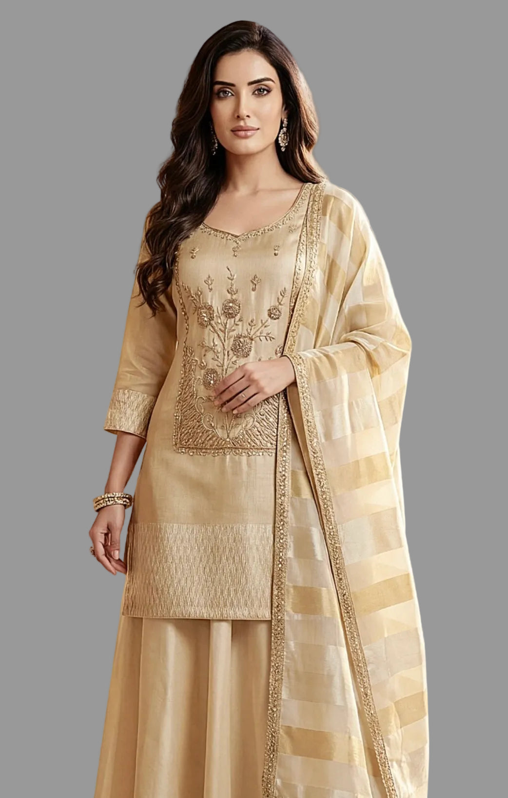 Off White Palazzo Suit