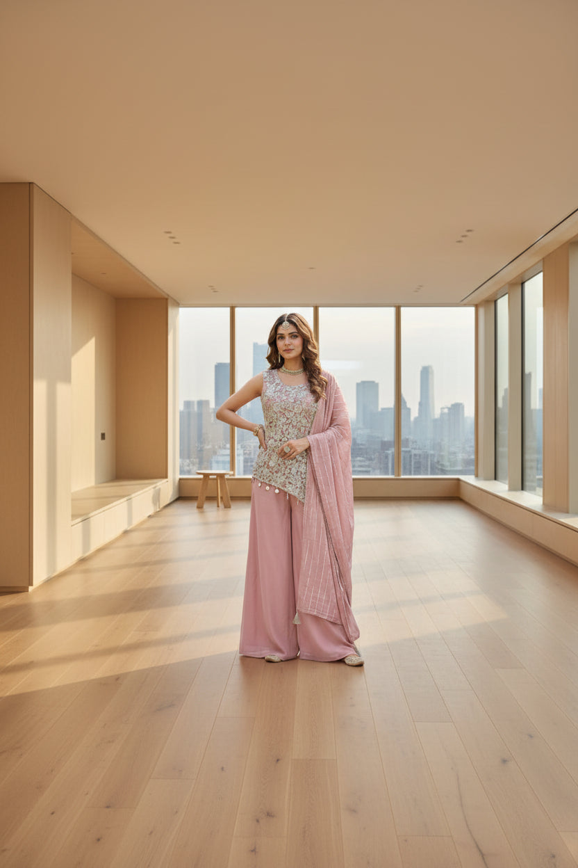 Pink Palazzo Suit