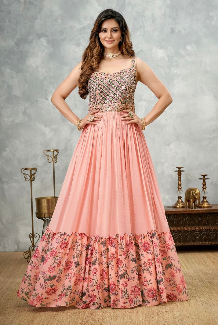 Peach Anarkali Suit