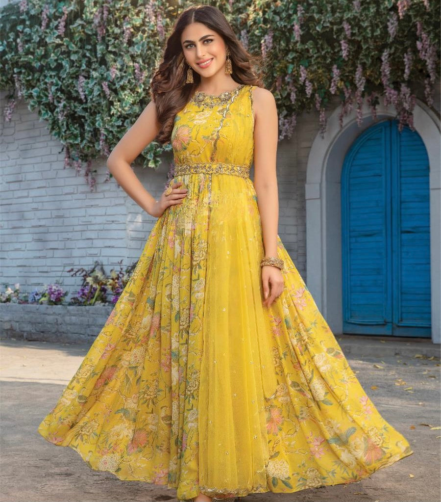 Yellow Party Wear Kurti