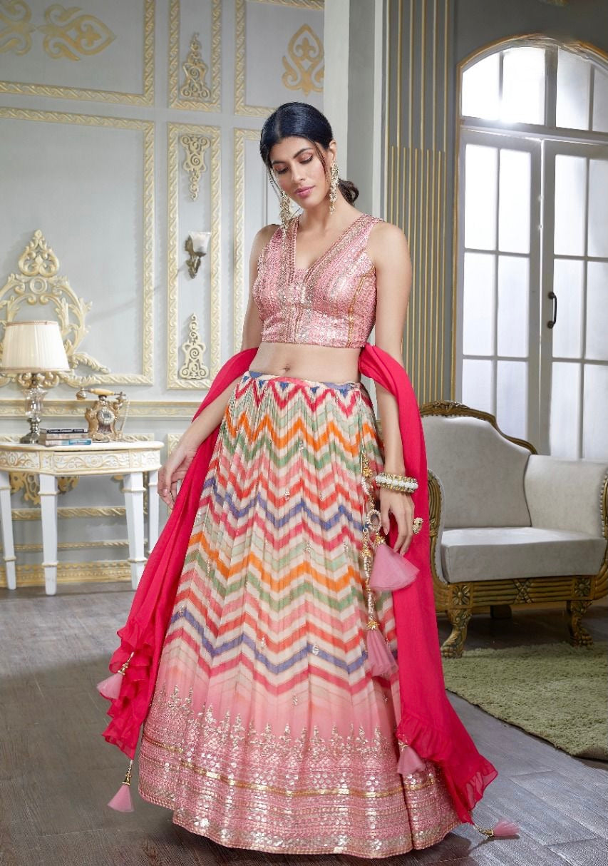 Light Pink Party Wear Lehenga Choli