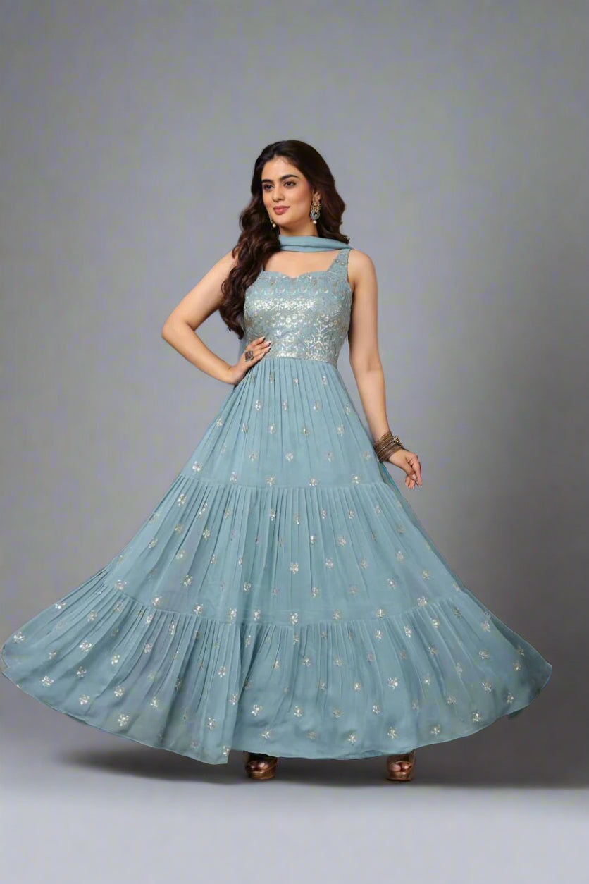 Blue Anarkali Suit Desi Diva Fashion Blue Anarkali Suit Desi Diva Fashion