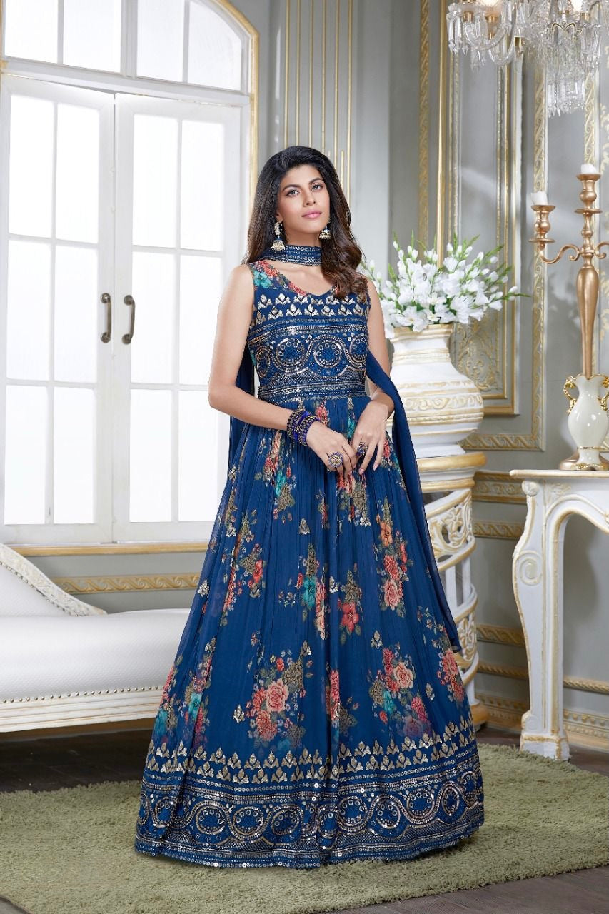 Royal Blue Anarkali Suit