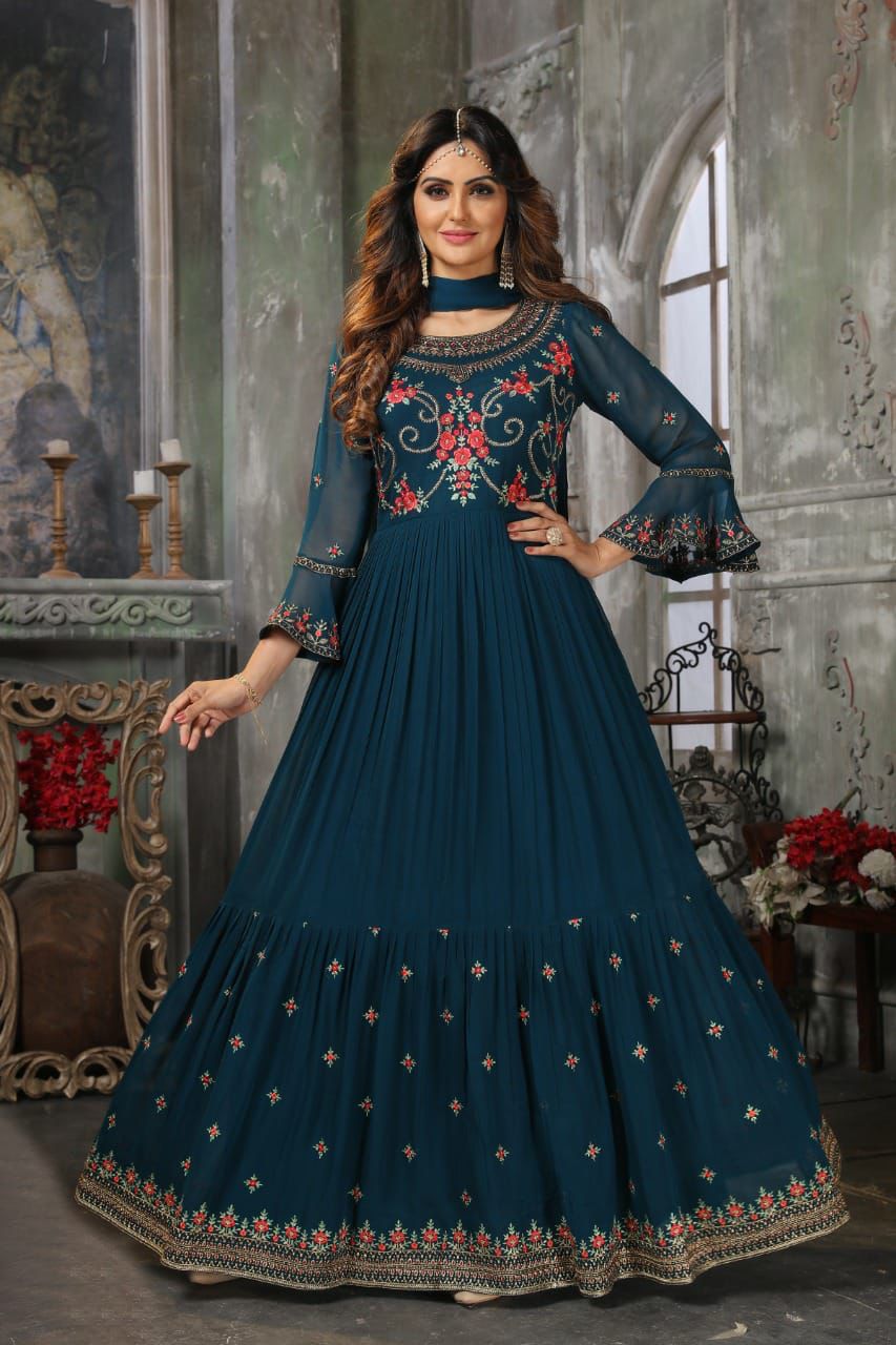 Desi Diva Fashion Royal Blue Anarkali Suit