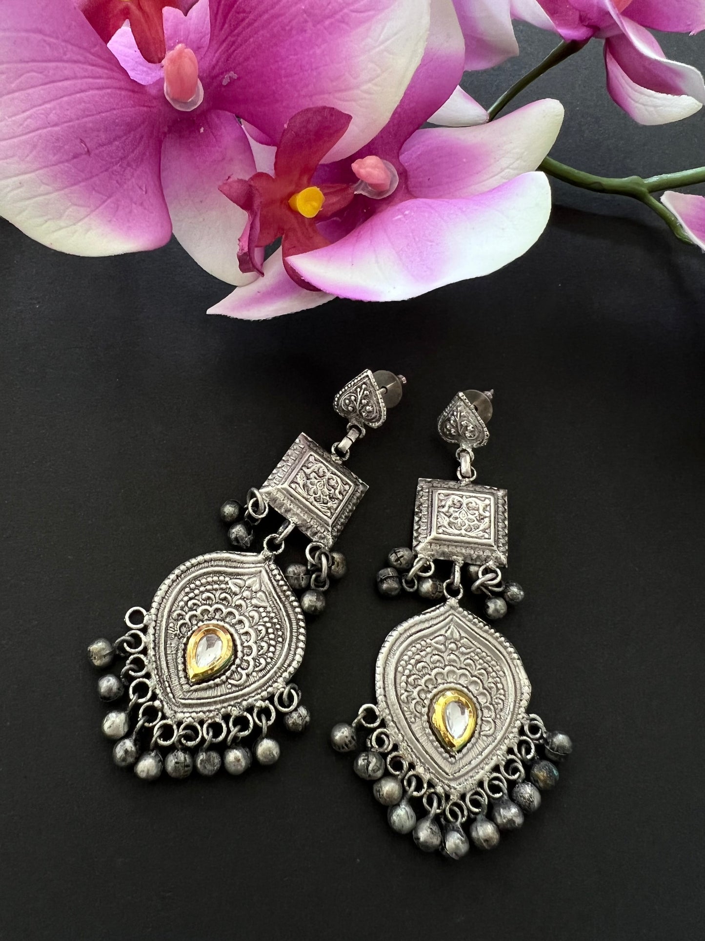 White German Silver Earrings