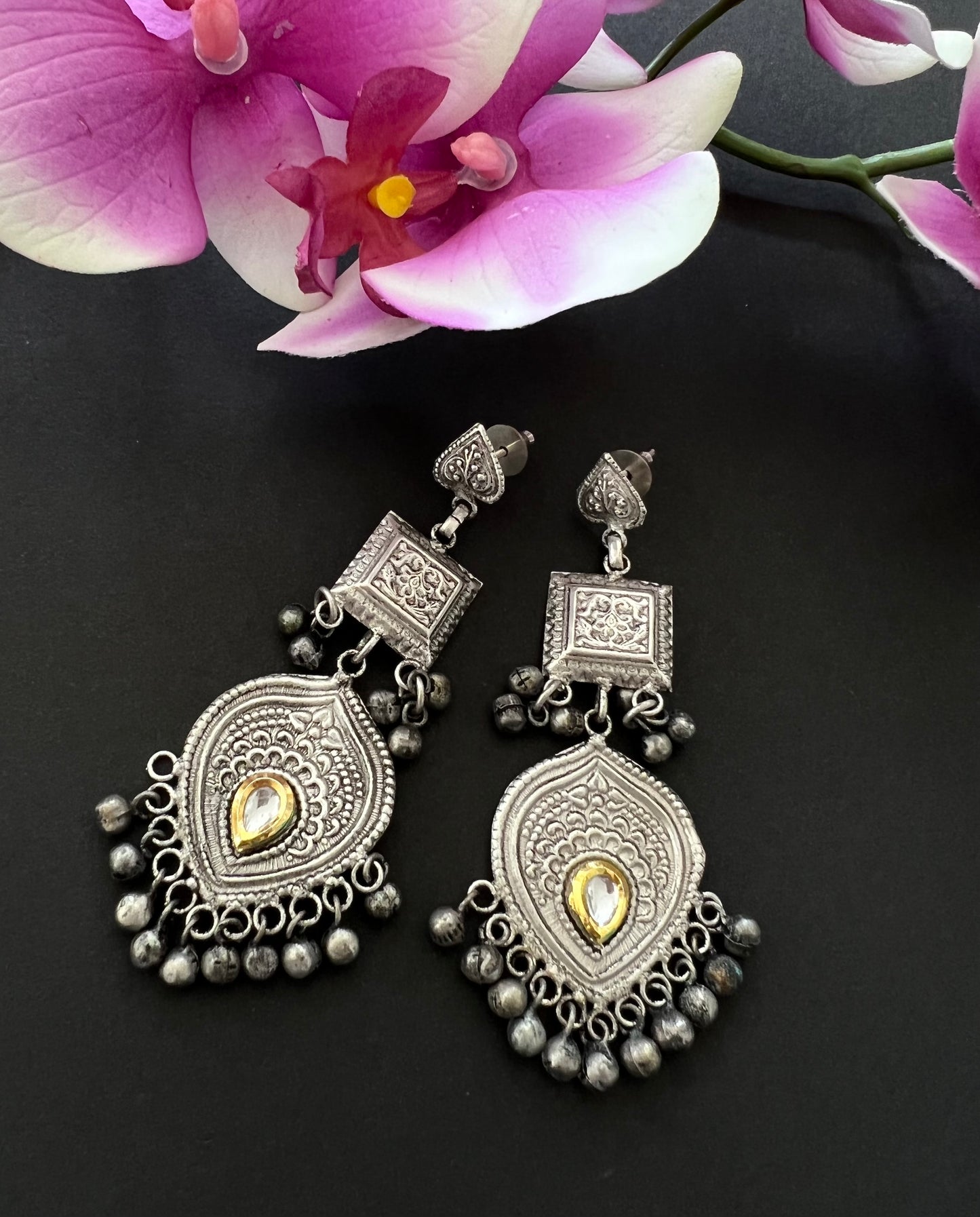 White German Silver Earrings