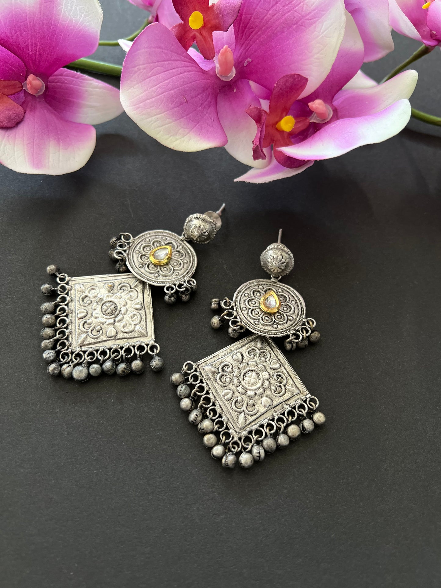 White German Silver Earrings