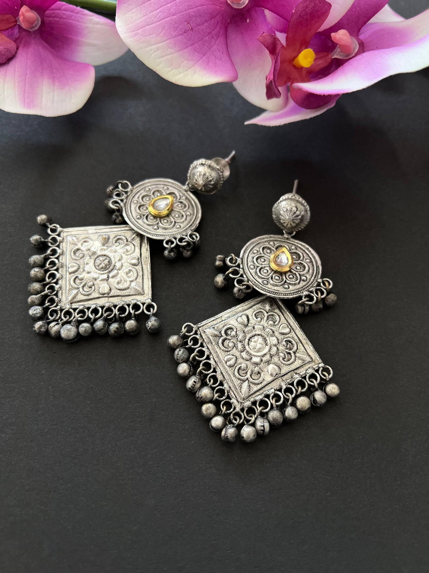 White German Silver Earrings
