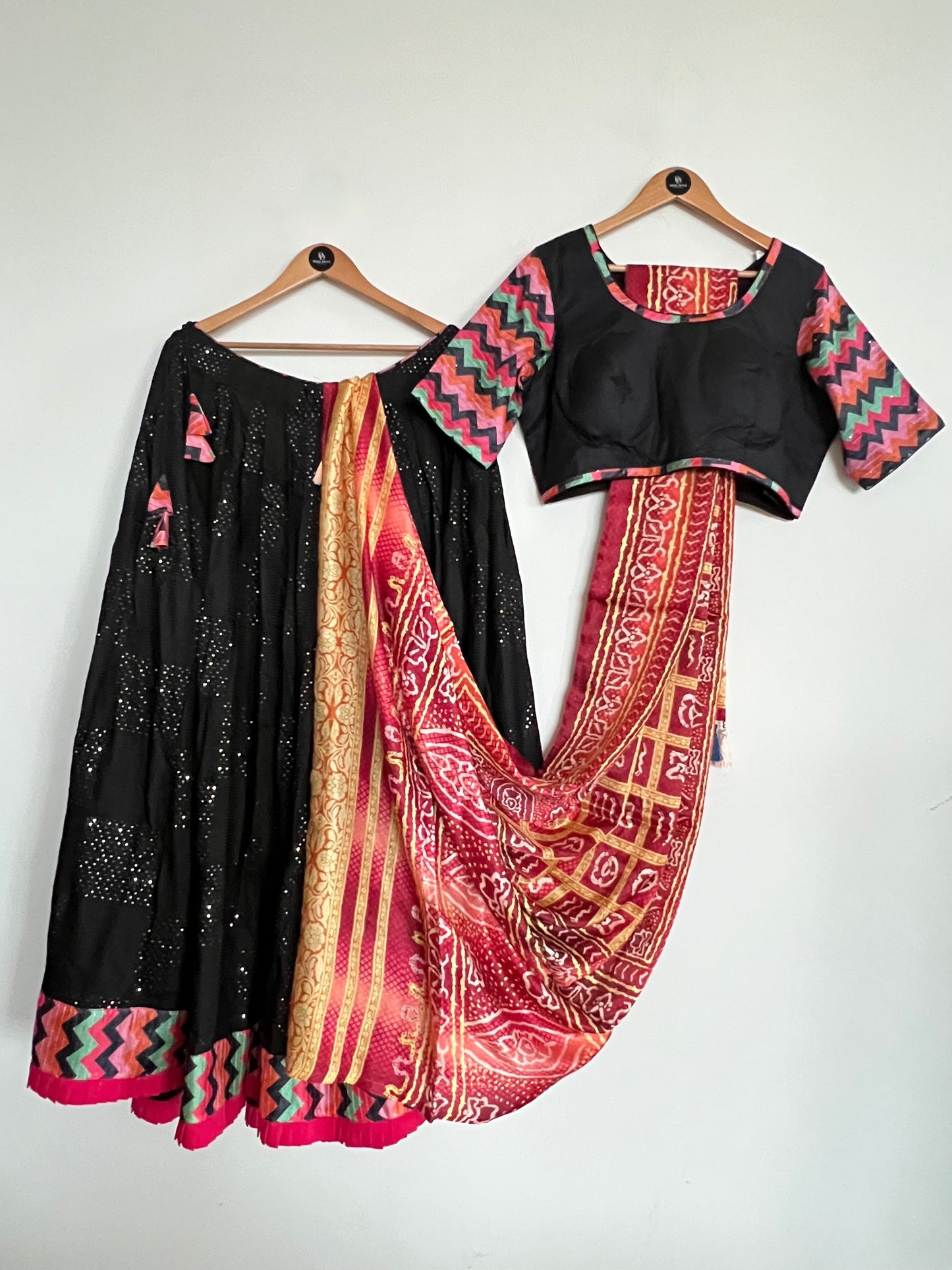 Black and Multi Color Chaniya Choli