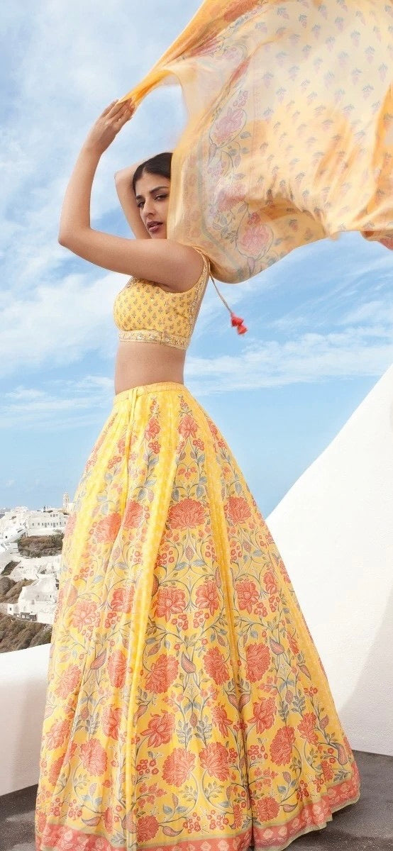 Designer Yellow Lehenga Choli