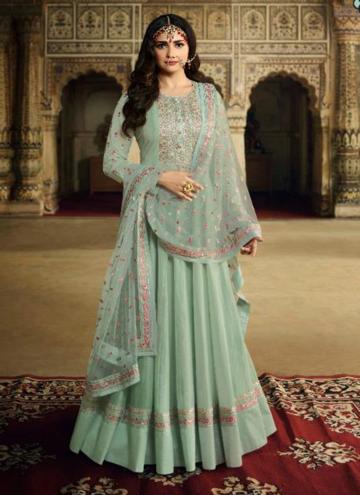 Pista Green Anarkali Suit