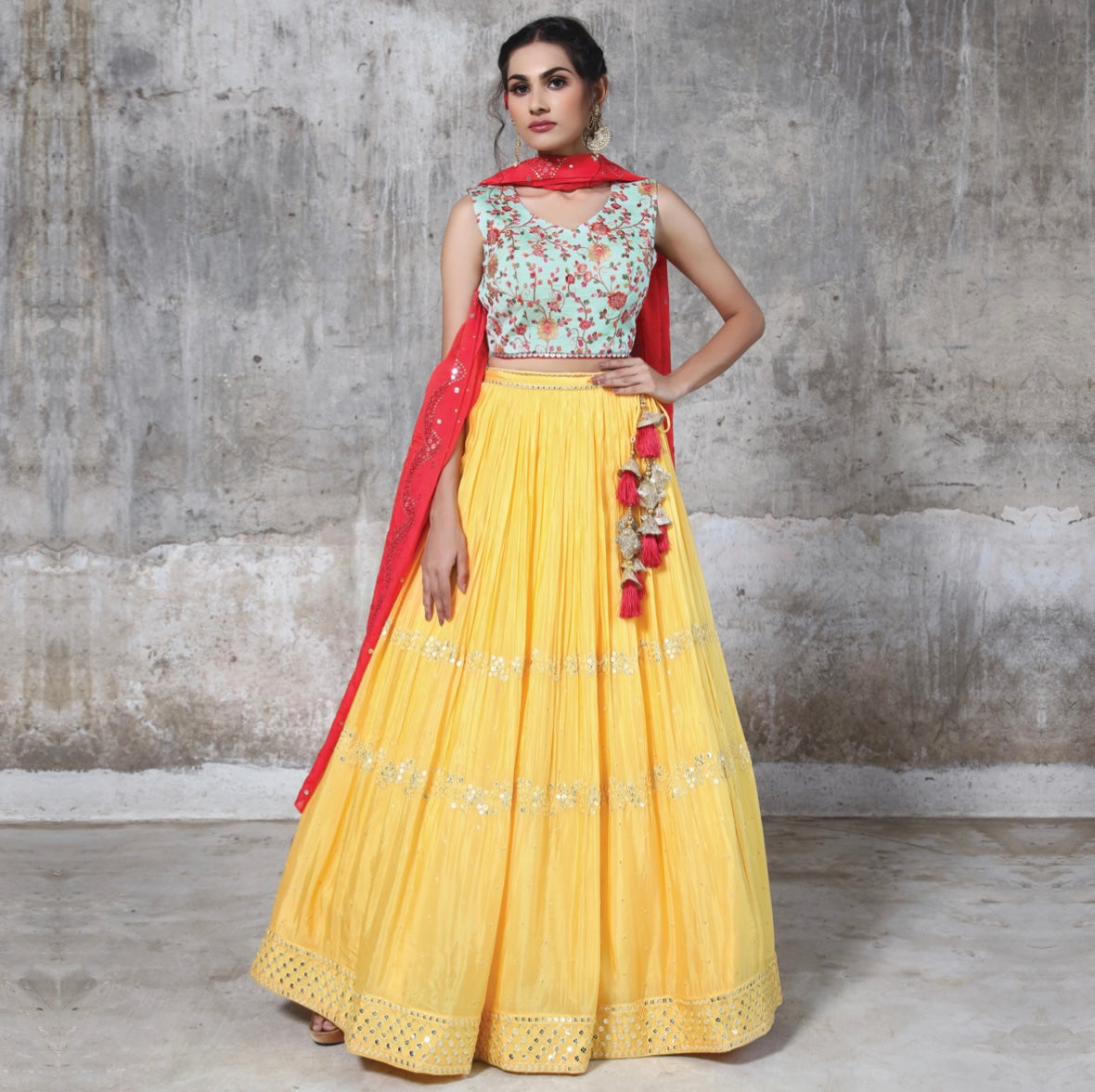Yellow Party Wear Lehenga Choli