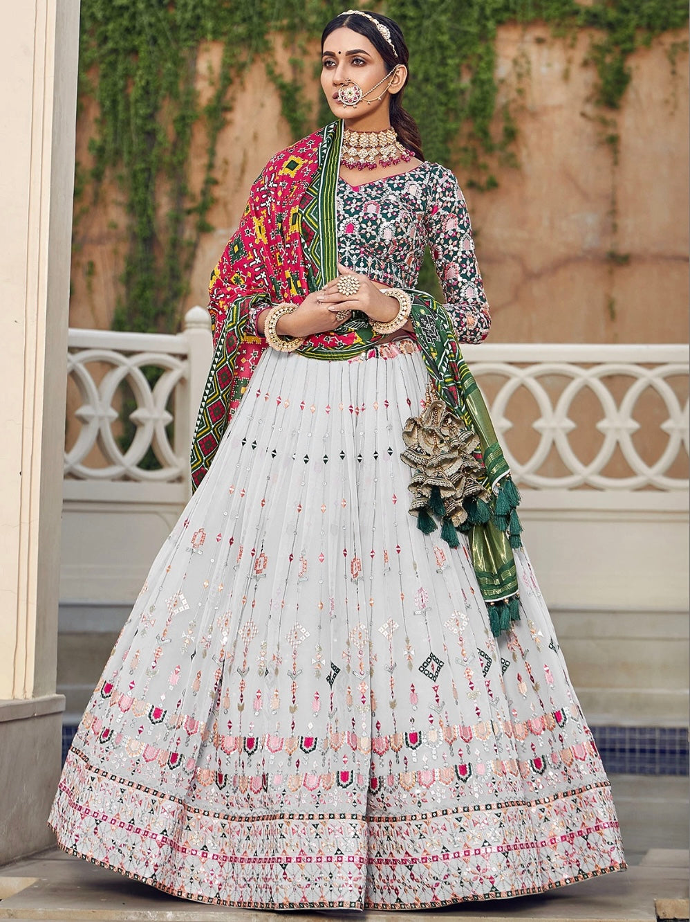 Light Gray Wedding Wear Lehenga Choli