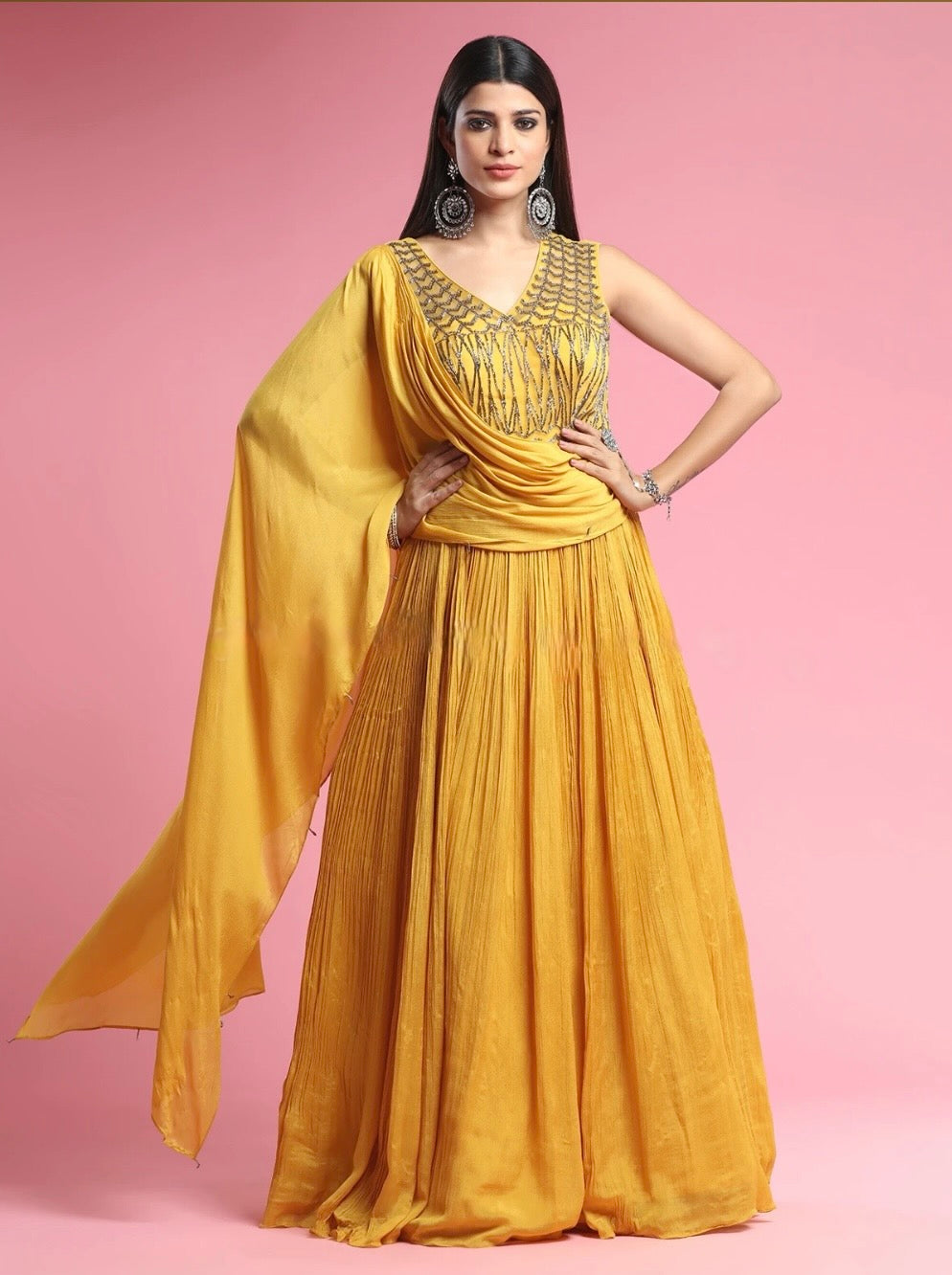 Yellow Party Wear Gown