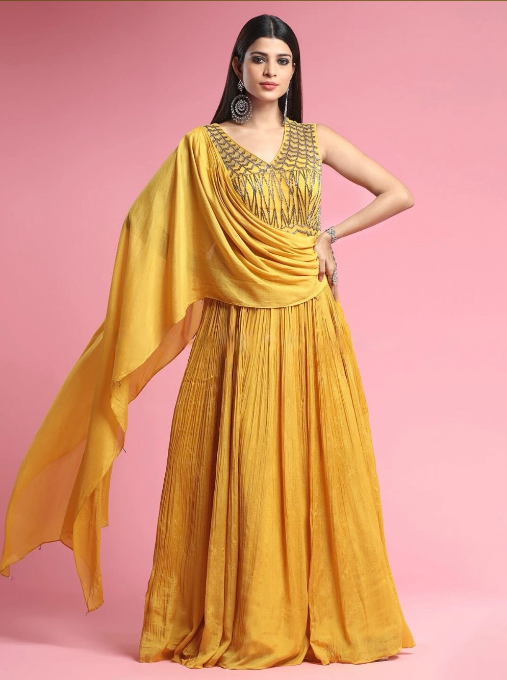 Yellow Party Wear Gown