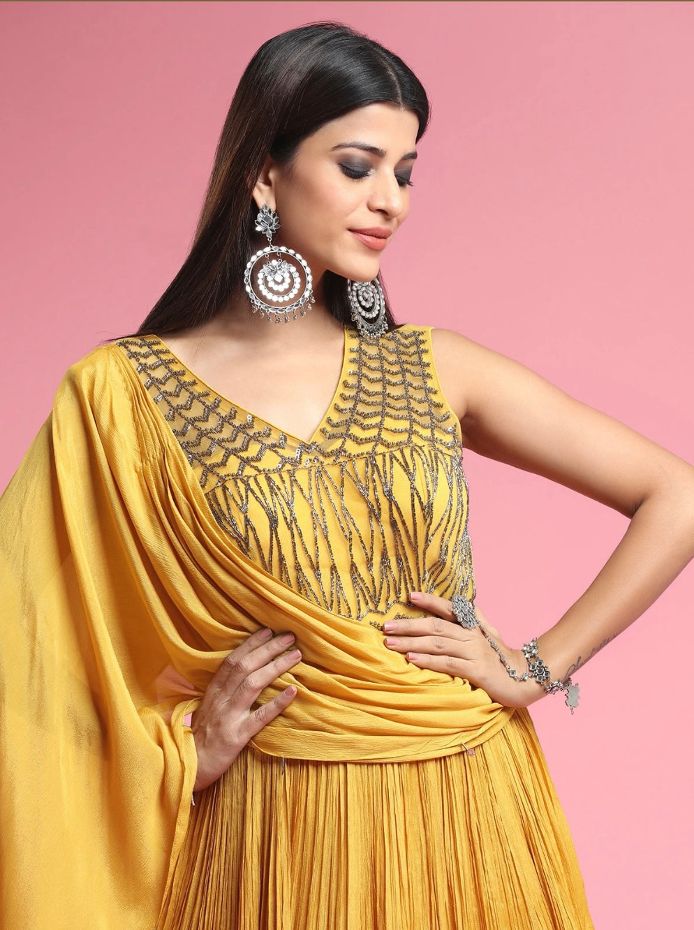 Yellow Party Wear Gown