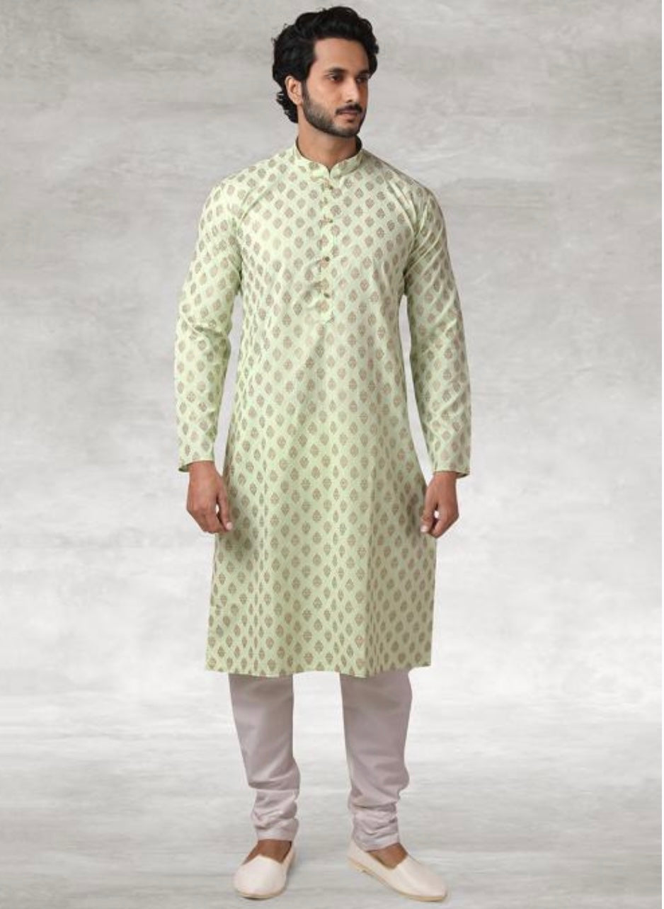 Green Printed Kurta