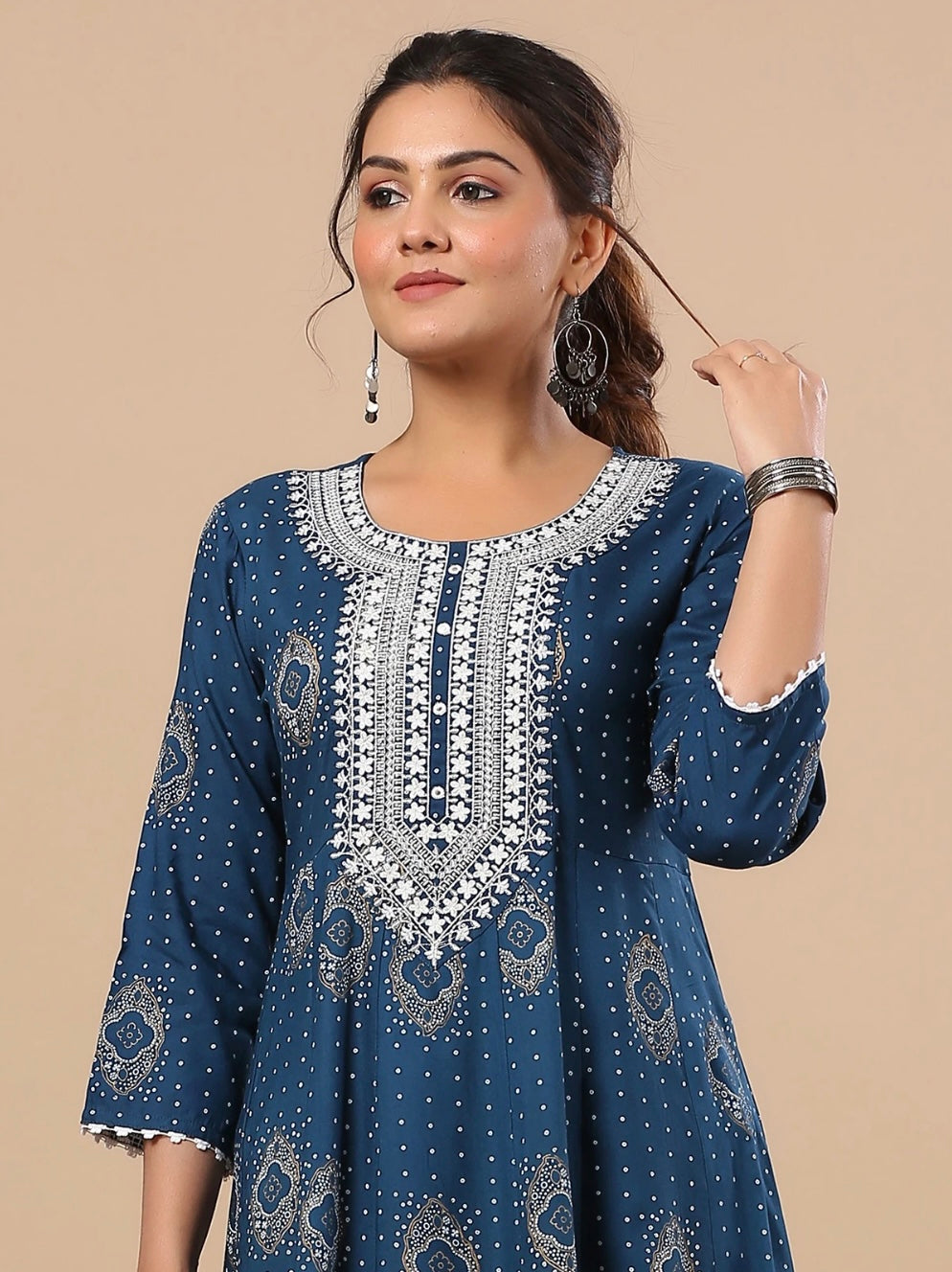 Blue Casual Wear Long Kurti