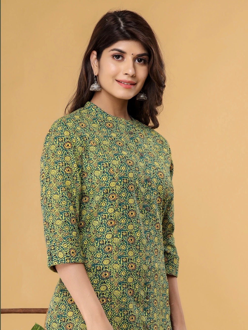 Green Casual Wear Straight Kurti