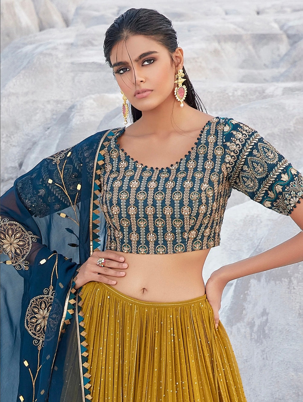 Yellow Wedding Wear Lehenga Choli